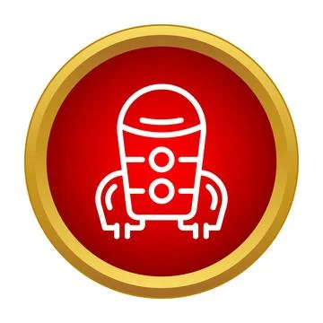 Rocket icon launching new space exploration mission Illustrazione stock