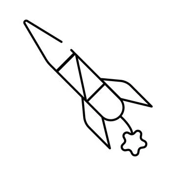 Rocket icon launching with star shaped exhaust Stock Illustration