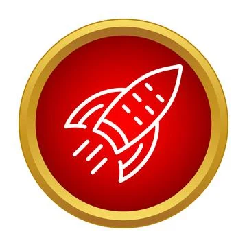 Rocket icon launching symbolizing progress and innovation Stock Illustration