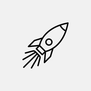 Rocket icon logo design, startup symbol. simple flat vector illustration Stock Illustration