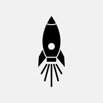 Rocket icon logo design, startup symbol. simple flat vector illustration Stock Illustration