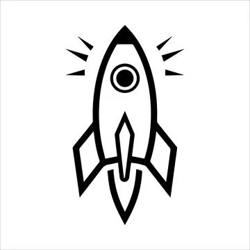 Rocket icon or modern line symbol. Vector line art and icon design with bol.. Stock Illustration