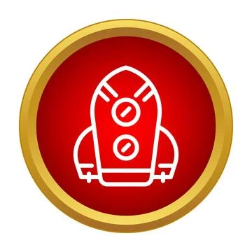 Rocket icon preparing for space launch exploration Stock Illustration