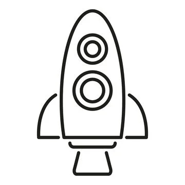Rocket icon representing startup launch and technology growth Stock Illustration