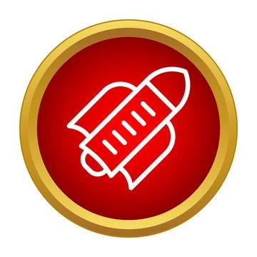 Rocket icon representing startup launch and space exploration Stock Illustration