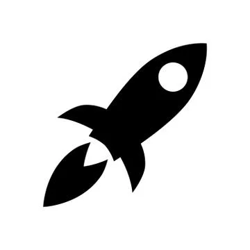 Rocket icon. Rocket filled flat symbol Illustrazione stock