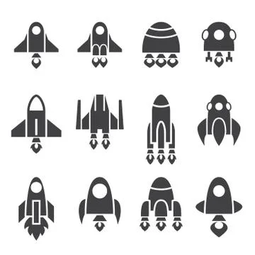 Rocket icon set Stock Illustration