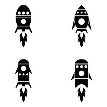 Rocket icon set Illustrazione stock