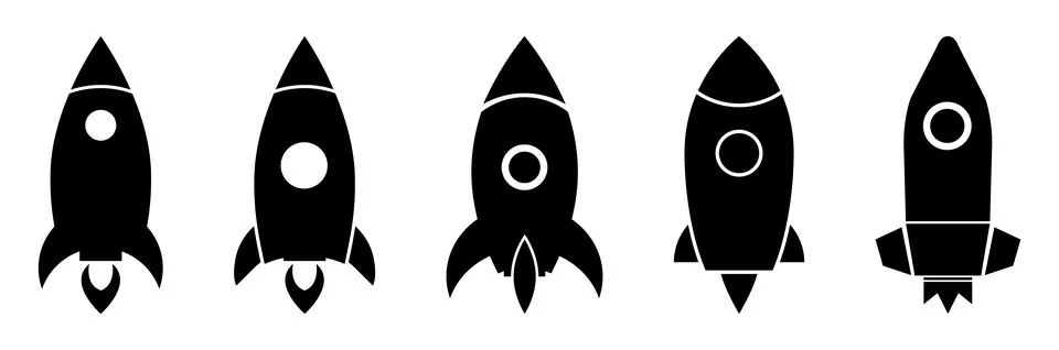 Rocket icon set Stock Illustration