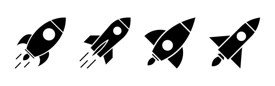 Rocket icon set. Startup icon vector. Stock Illustration