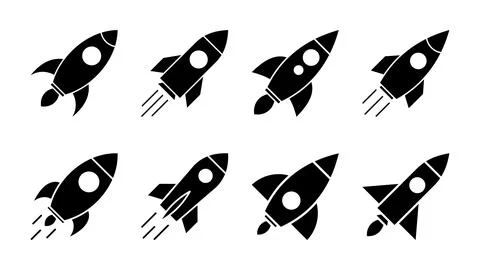 Rocket icon set. Startup icon vector. Stock Illustration