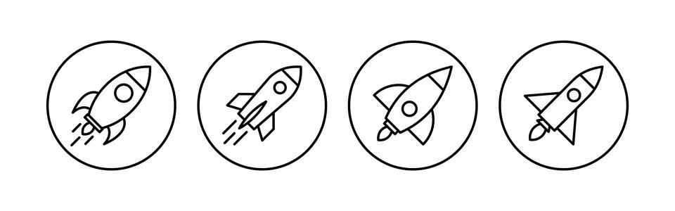 Rocket icon set. Startup icon vector. Illustrazione stock