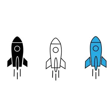 Rocket icon set. Startup icon vector. Abstract rocket ship Stock Illustration