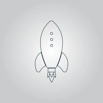 Rocket Icon, sign and button Stock Illustration