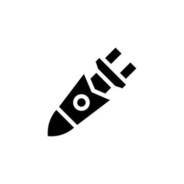 Rocket icon solid black colour military symbol perfect. Illustrazione stock