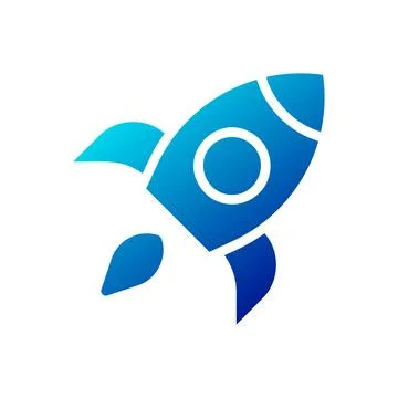 Rocket icon solid gradient blue business symbol illustration. Stock Illustration