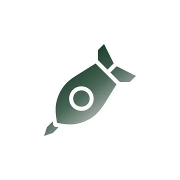 Rocket icon solid gradient green white colour military symbol perfect. Illustrazione stock