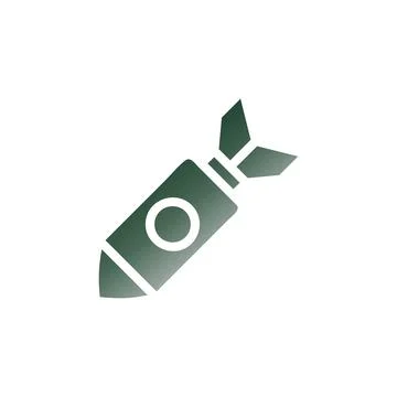 Rocket icon solid gradient green white colour military symbol perfect. 스톡 일러스트