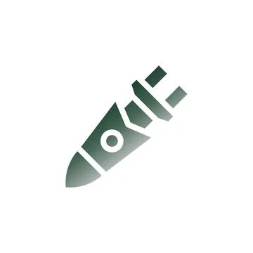 Rocket icon solid gradient green white colour military symbol perfect. Illustrazione stock