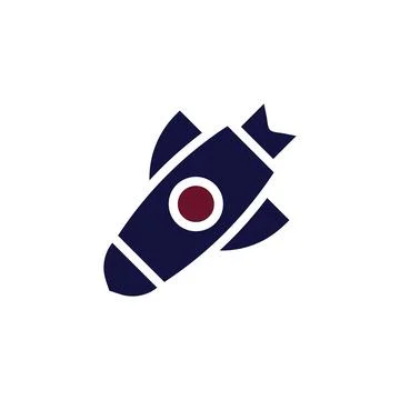 Rocket icon solid maroon navy colour military symbol perfect.(Multiple values Stock Illustration