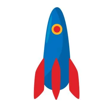 Rocket icon. Spacecraft symbol. Spaceship button. Vector flat illustration Stock Illustration