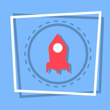Rocket Icon Stat Up Web Button Illustrazione stock