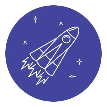 Rocket icon in thin line style Stock Illustration