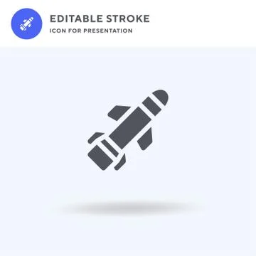 Rocket icon vector, filled flat sign, solid pictogram isolated on white, logo Stock Illustration