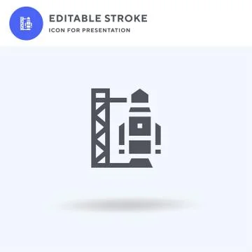 Rocket icon vector, filled flat sign, solid pictogram isolated on white, logo Stock Illustration