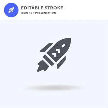 Rocket icon vector, filled flat sign, solid pictogram isolated on white, logo Stock Illustration