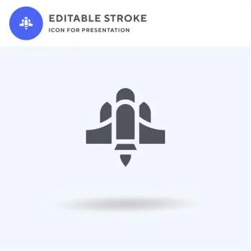 Rocket icon vector, filled flat sign, solid pictogram isolated on white, logo Stock Illustration