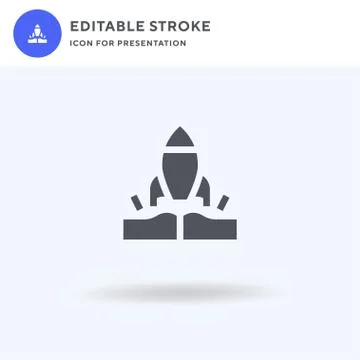 Rocket icon vector, filled flat sign, solid pictogram isolated on white, logo Stock Illustration