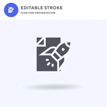 Rocket icon vector, filled flat sign, solid pictogram isolated on white, logo Stock Illustration