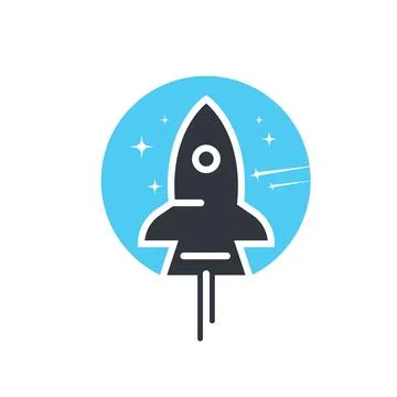 Rocket icon vector illustration design template Stock Illustration