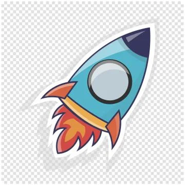 Rocket icon vector illustration. Object to website or infographics Stock Illustration