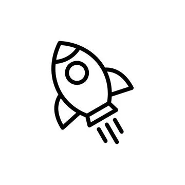 Rocket icon vector illustration. Startup sign and symbol. rocket launcher ico Stock Illustration