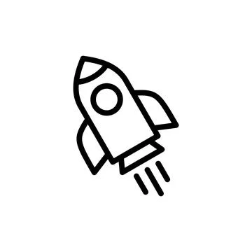 Rocket icon vector illustration. Startup sign and symbol. rocket launcher ico Stock Illustration