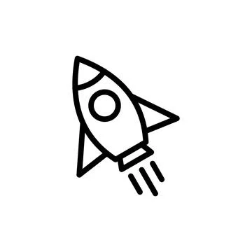 Rocket icon vector illustration. Startup sign and symbol. rocket launcher ico Stock Illustration