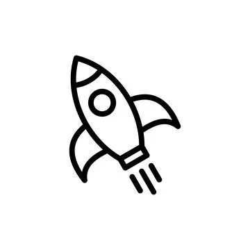 Rocket icon vector illustration. Startup sign and symbol. rocket launcher ico Stock Illustration