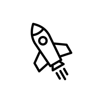 Rocket icon vector illustration. Startup sign and symbol. rocket launcher ico Stock Illustration