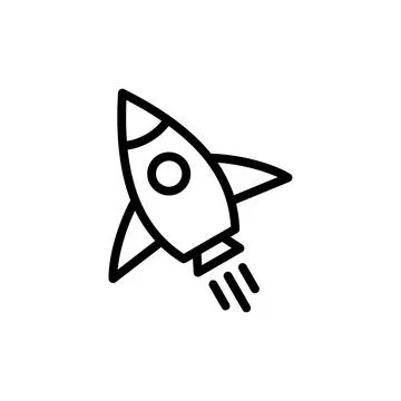 Rocket icon vector illustration. Startup sign and symbol. rocket launcher ico Stock Illustration