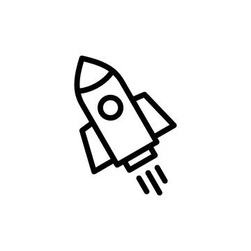 Rocket icon vector illustration. Startup sign and symbol. rocket launcher ico Stock Illustration