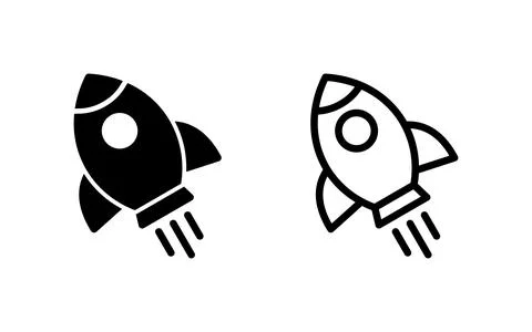 Rocket icon vector illustration. Startup sign and symbol. rocket launcher ico Stock Illustration