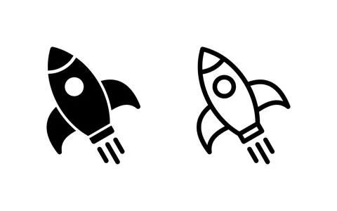 Rocket icon vector illustration. Startup sign and symbol. rocket launcher ico Stock Illustration