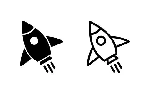 Rocket icon vector illustration. Startup sign and symbol. rocket launcher ico Stock Illustration