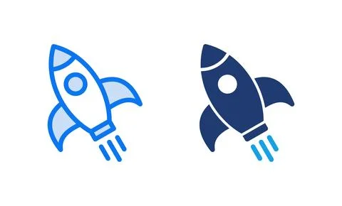 Rocket icon vector illustration. Startup sign and symbol. rocket launcher ico Stockillustratie