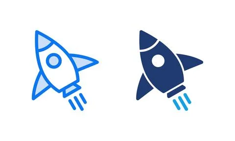 Rocket icon vector illustration. Startup sign and symbol. rocket launcher ico Stockillustratie