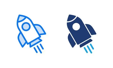 Rocket icon vector illustration. Startup sign and symbol. rocket launcher ico Stockillustratie