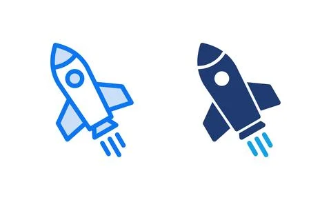 Rocket icon vector illustration. Startup sign and symbol. rocket launcher ico Stockillustratie