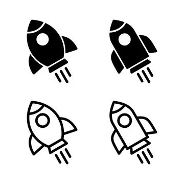 Rocket icon vector illustration. Startup sign and symbol. rocket launcher ico Stock Illustration
